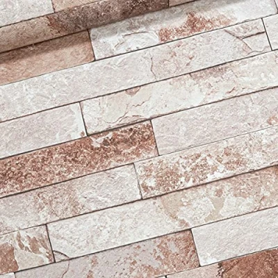Image of SOPHIE LAURENCE Rustic Urban Brick Red Wallpaper, Full Roll Paste The Wall for Decorate Kitchen Bedroom and Living Room (Red)