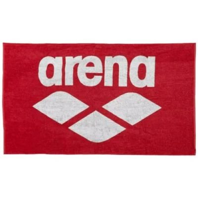 Image of arena unisex adult Cotton POOL SOFT TOWEL, Red white, One Size UK