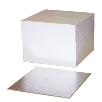 Image of 1 x 12&quot; 6&quot; Inch Cake Box &amp; Square Silver 3mm Board