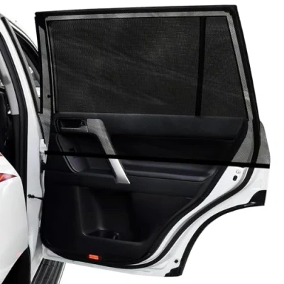 Image of Universal Car Side Window Sun Shade 2 Pack, Breathable Mesh Blocking Mosquito Net, UV Rear Sunshades Protection for Kids/Baby/Adults/Pets, Fits All 98% Cars