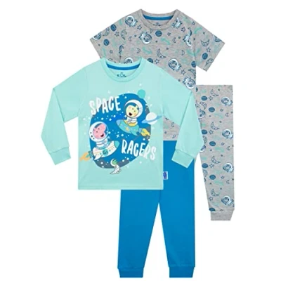 Image of Peppa Pig Boys Pyjamas 2 Pack George Blue and Grey 5 6 Years