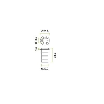 Image of Dust Socket 20x25mm for Flush Bolts Concrete in Stainless Steel ZAS14SS