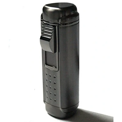 Image of GERMANUS Jetflame Torch Cigar Lighter with 4 Flames, Metal, Silver