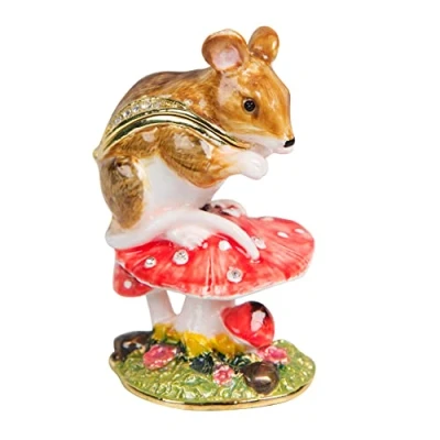 Image of Mouse on Toadstool Trinket Box by Treasured Trinkets