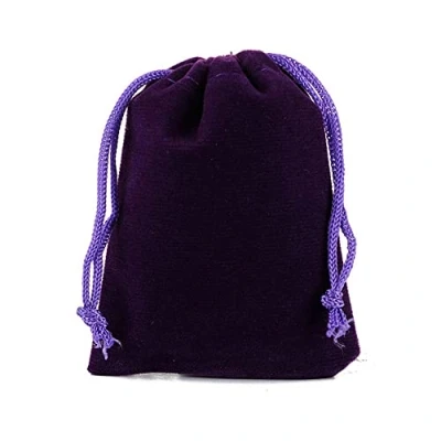 Image of Generic 6x Large Velvet Jewelry Bags, Drawstring, 30x40 cm, Black, Set of 6