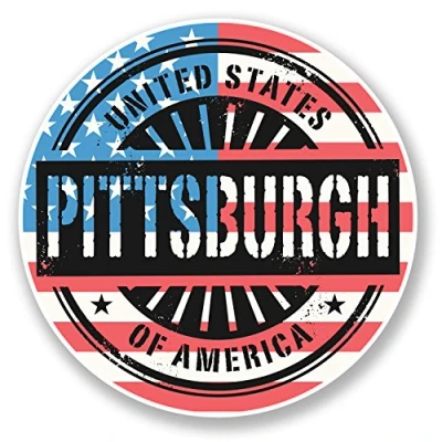 Image of 2 x 10cm Pittsburgh USA Vinyl Sticker Travel Luggage Tag Laptop Car #6748 (10cm 10cm)