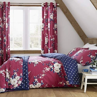 Image of Catherine Lansfield Duvet Cover Set, Cotton, Plum, 250 x 200 50 80