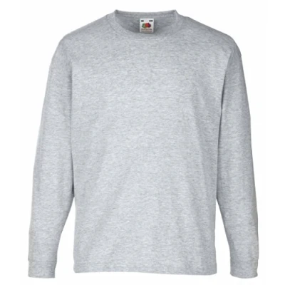 Image of Fruit of the Loom Kids Cotton Value Long Sleeve T Shirt Heather 14 15