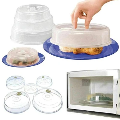 Image of True Face Microwave Oven 5 Pack Covers Food Plate Lids Ventilated Guard Cover 115 225mm