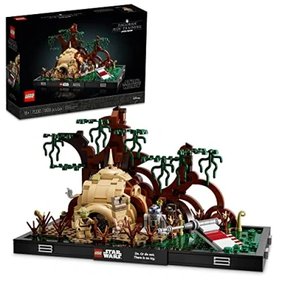 Image of lego Star Wars Dagobah Jedi Training Diorama 75330 Building Kit for Adults; Brick Built Collectible Display (1,000 Pieces)