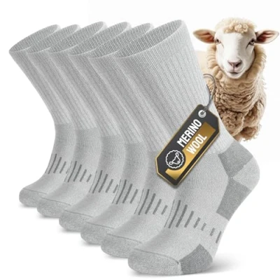 Image of TIBISI Thermal Mens Socks Women,Merino Wool Socks,Warm Winter Thick Socks,Work Socks,Running Sports Hiking Walking Trainer 3 pairs