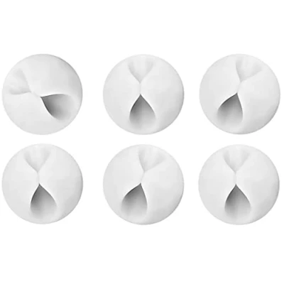 Image of fiXte White Self Adhesive Cable Tidy Clips 6 Pack