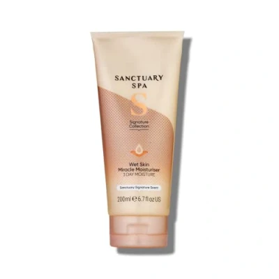 Image of Sanctuary Spa Wet Skin Miracle Moisturiser, No Mineral Oil, Cruelty Free and Vegan In Shower Orange, 200 ml