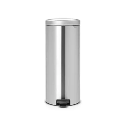 Image of Brabantia NewIcon Pedal Bin 30 L (Matt Steel) Soft Closure Kitchen Rubbish with Removable Inner Bucket + Free Bags