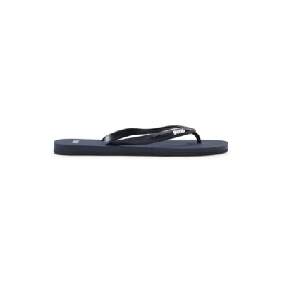 Image of BOSS Tracy THNG RBLG N Pool slides, Men&#039;s, Size: 454, Dark blue five shoes