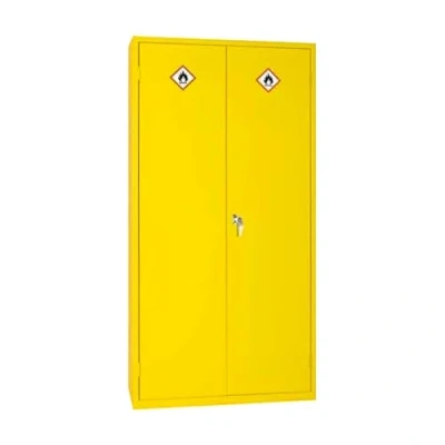 Image of Dangerous Substance Cabinet Chemical Storage 3 Shelves Hi Vis Yellow 1830mm High x 915mm Wide 457mm Deep (36 Litre)