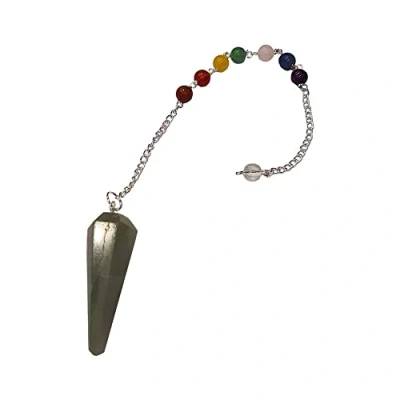 Image of VIE Naturals Pendulum with 7 Chakra Beaded Chain, Green Aventurine Dark, One