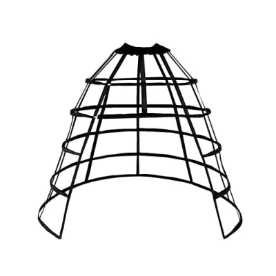 Image of SSDH 5 Hoop Vintage Crinoline Cage Pannier Skirt Victorian Bustle Baroque Dress Petticoat Underskirt Costume (UK, Alpha, One Size, Regular, Black)
