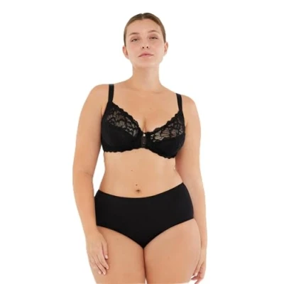 Image of Dagi Women&#039;s Underwire Fixed Strap Bra Minimiser, Black, 38C