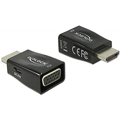 Image of DeLOCK adapter HDMI A male &gt; VGA female screwless digital/display/video, 65902