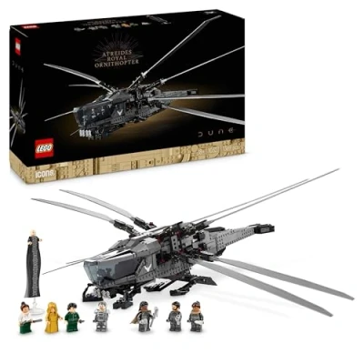 Image of LEGO 10327 Icons Dune Atreides Royal Ornithopter, Model Kit for Adults to Build, Movie Themed Aviation Gifts Men, Women, Him, Her, Vehicle Set with 8 Minifigures Inc. Chani &amp; Baron Harkonnen