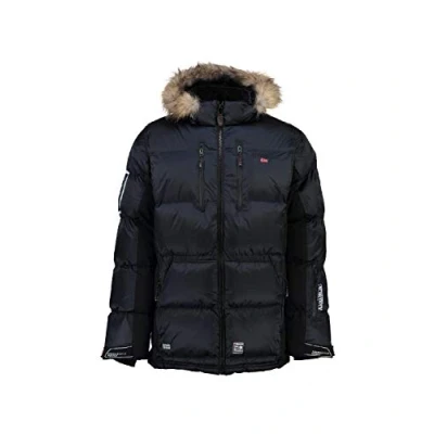 Image of Geographical Norway Danone Men Men&#039;s Autumn Winter Warm Coat Parka Comfortable Jacket Long Sleeve Windbreaker (Marine blue L)