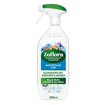 Image of Zoflora Mountain Air Multipurpose Disinfectant Spray, Antibacterial Multi surface Cleaner, Pet Friendly, Kills 99,9% of Bacteria &amp; Viruses, 1 x 800ml