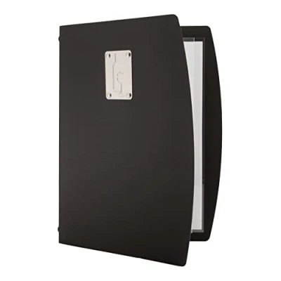 Image of Securit Rio Premium A4 Wine Menu Holder with 4 Pages Elegant Sleek Design for Restaurants, Bars, and Events Display Lists Specials