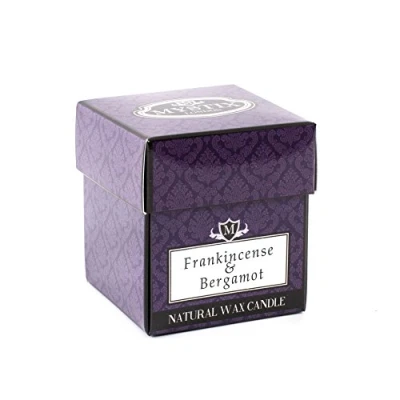 Image of Mystix London Frankincense &amp; Bergamot Scented Candle Small 8cl Best Aroma for Home, Kitchen, Living Room and Bathroom Perfect as a Gift Reusable Glass Jar