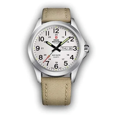 Image of Swiss Military Chrono Mens Analogue Quartz Watch with Nylon Bracelet SMP36040.06