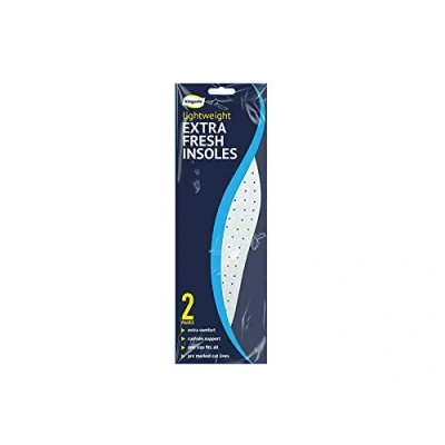 Image of White Extra Fresh Foam Insoles, 2 Pairs Lightweight, One Size Fits All, Ideal Shoe Support