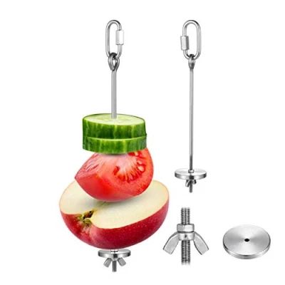 Image of Bird Food Holder, 2 Pack Feeder for Cage, Stainless Steel Parrot Fruit Vegetable Stick Holder Foraging Toy Treat Skewer Feeding Treating Tool Parrots Cage