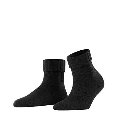 Image of Women&#039;s 1 Pair Burlington Plymouth Virgin Wool Turn Over Top Socks Black 3.5 7 Ladies