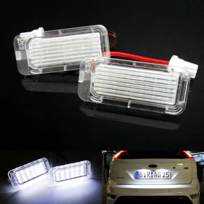 Image of RZG 2x LED Licence Number Plate Light White Canbus For EcoSport Fiesta Focus Galaxy C Max Kuga Mondeo Transit Tourneo XF XJ