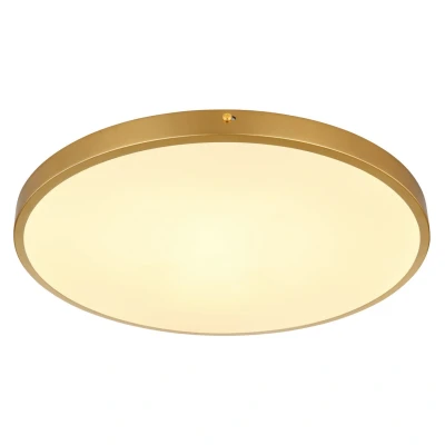 Image of Tibey 45cm Round Flush Ceiling Light Brass Coloured Matt LED 3000K