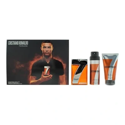 Image of Cristiano Ronaldo Cr7 Fearless 3 Piece Gift Set: Eau de Toilette 100ml Shower Gel 150ml Body Spray