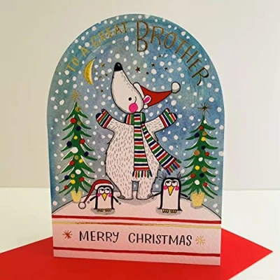 Image of Rachel Ellen Great Brother Merry Christmas Card Polar Bear