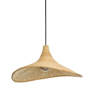 Image of EGLO Haxey pendant light, bamboo lampshade, Ø 50 cm