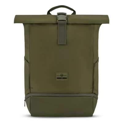 Image of Johnny Urban Roll Top Backpack Women &amp; Men Olive Allen Medium Rucksack for School, University, Work Laptop Compartment 16 Water Repellent