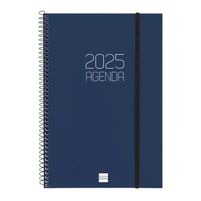 Image of Finocam Spiral Agenda Opaque 2025 Week to View Vertical January December (12 months) Spanish Blue