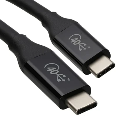 Image of kenable USB4 40 Thunderbolt 3 CERTIFIED Type C Cable 40Gbps Video/Data ABS Ends 0.8m [0.8 metres]