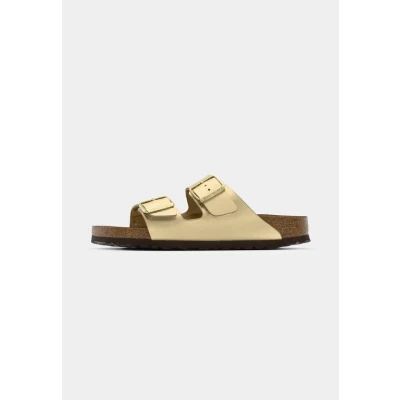 Image of Birkenstock Arizona BF Narrow Slippers, Women&#039;s, Size: 3.5, Gold High quality imitation leather