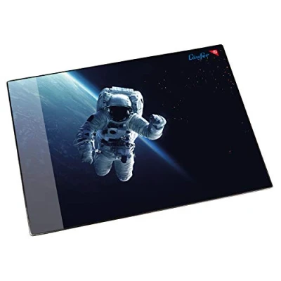 Image of Läufer 46659 Astronaut Desk Mat, 53 x 40 cm, Non Slip Mat for Children, Accessories Children&#039;s Desk, with Transparent Side Pocket