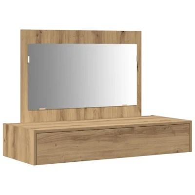 Image of vidaXL Wall Hanging Dressing Table Artisan Oak 100x40x70 cm