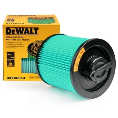 Image of DeWalt DXVC6914 HEPA Cartridge Filter,Fit for 6 16 Gallon Wet/Dry Vacs,Compatible with DXV06P DXV09P DXV10P DXV10S DXV12P DXV14P DXV16P DXV16PA DXV16S,Other Recommend DXV09PA DXV10PL DXV10SA DXV10SB
