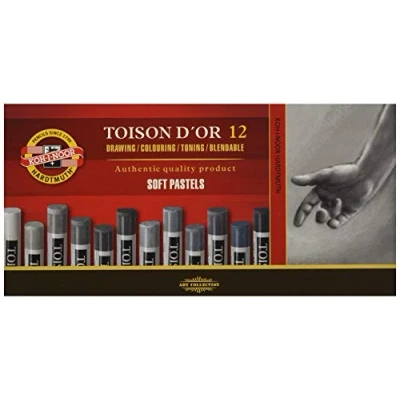 Image of KOH I NOOR TOISON D&#039;OR 8522 Artist&#039;s Soft Pastels Grey (Pack of 12)