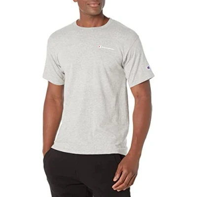 Image of Champion Men&#039;s Big &amp; Tall Classic Tee, C Script T Shirt, Gray, S