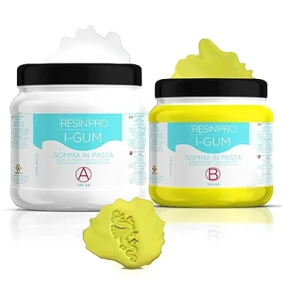 Image of Resin Pro Silicone Rubber Paste I GUM for Moulds (1Kg) Non Toxic Fast Setting &amp; Versatile Works with Epoxy, Polyurethane, Wax More Hardness 60 Shores Made in Italy