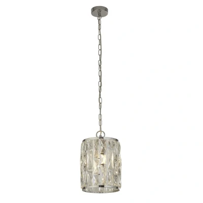 Image of Bijou 1 Light Chrome Ceiling Pendant with Crystal Glass