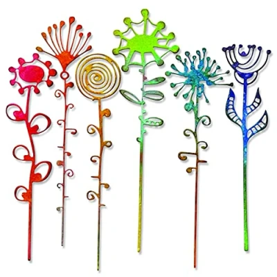 Image of Sizzix Thinlits Die Set 6PK Artsy Stems by Tim Holtz 665846 Chapter 2 2022, Multicolor, One Size